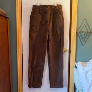 High-Waisted Brown Jeans